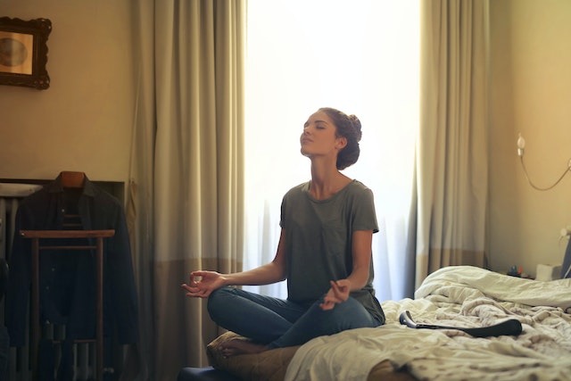 woman meditating